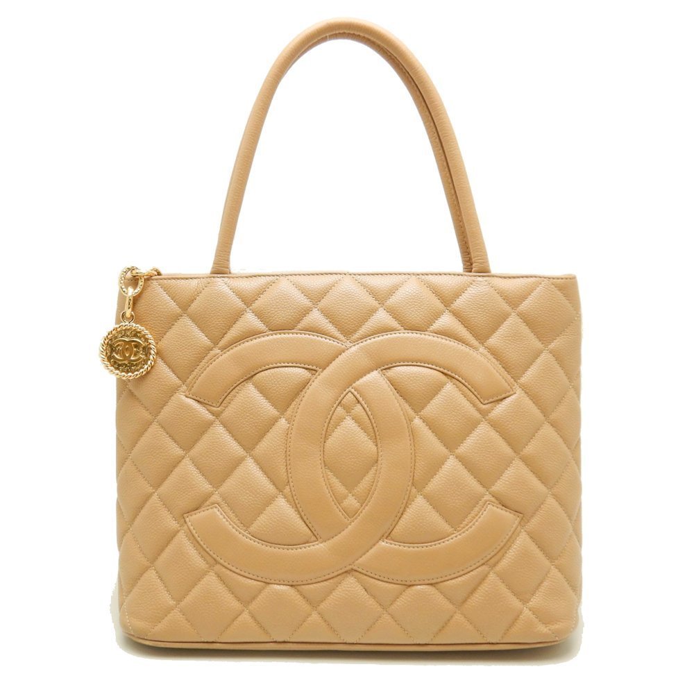 Chanel Reissue Tote Bag Caviar Skin Beige Gold Metal Fittings